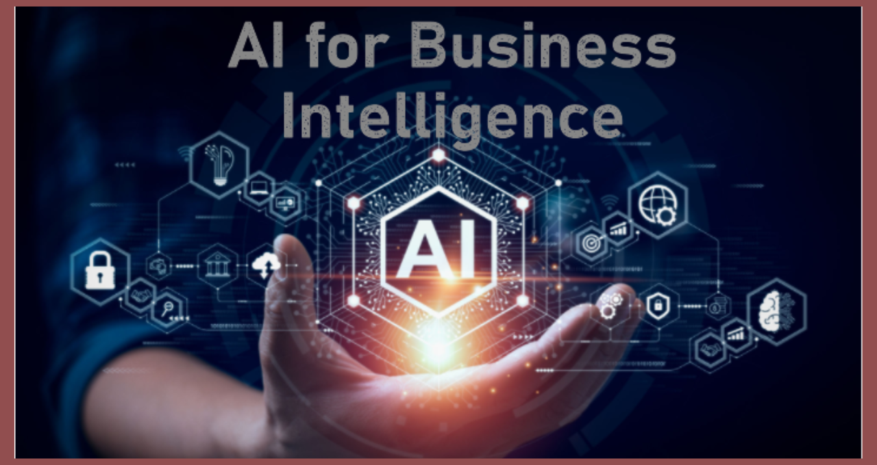 Illustration representing AI-powered business intelligence concept.